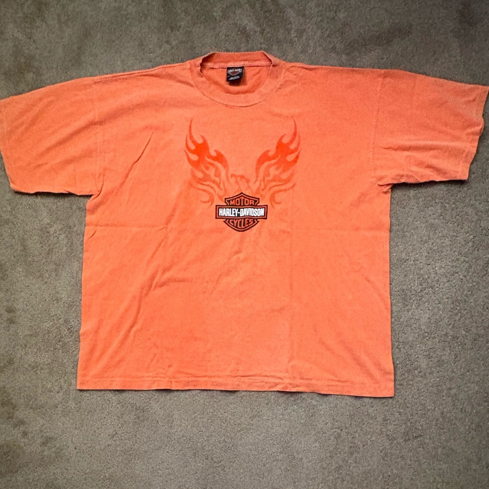 Harley Davidson Single Stitch Flaming Eagle T Shirt Men’s Sz 2XL XXL Made In USA